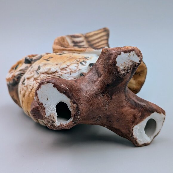 Vintage Porcelain Owl Figurine on Tree Stump |  Bird Collectible - Picture 5 of 7